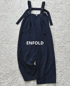 ENFOLD エンフォルド　サスペンダーパンツ　ネイビー　サロペットのサムネイル