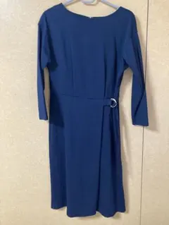 UNTITLED ネイビー 長袖ひざ丈ワンピース