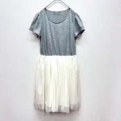 ✨良品✨ アースレッドレーベル ♡ ワンピース チュール カットソー バイカラー