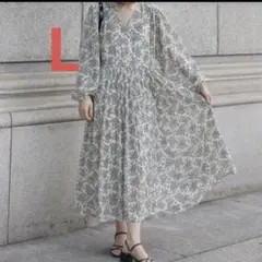 ユニクロ シフォン プリーツワンピース L ペチコート