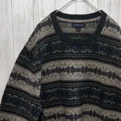 【ヴィンテージ・ウール100%・希少】ランズエンド 長袖 ニット L