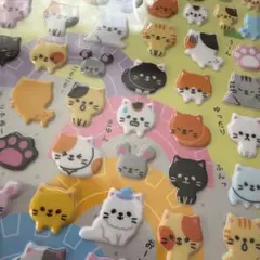 猫デザインのシールシート