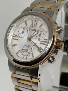 完売品 CITIZEN クロスシー ソーラー クロノグラフ ゴールド シルバー