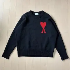 AMI PARIS アミパリス ハートロゴ オーバーサイズ ニット セーター黒M