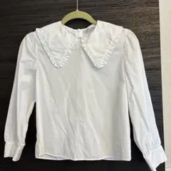 ZARA フリル付きホワイトシャツ 長袖