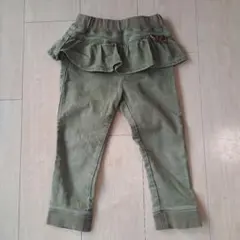 la poche biscuitフリル付きロングパンツ オリーブグリーン