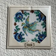FEILER 花と鳥の刺繍 ハンカチ　フェイラー