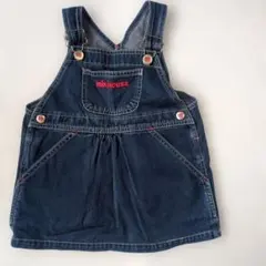 美品　ミキハウス　ジャンパースカート　ワンピース　デニム　90cm　レトロ