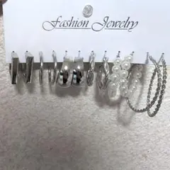 未使用！新品！大きめシルバー＆パール ピアス6点セットまとめて！