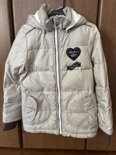 Blue Cross フード付きダウンコート ベージュ