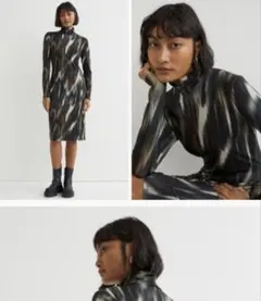 H&M マーブル模様ワンピース