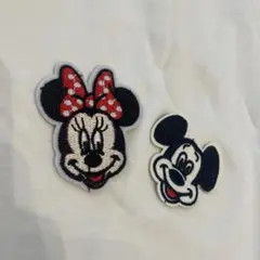 ミッキー ミニー 刺繍ワッペンセット