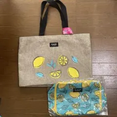 値下げ【新品】2024 KALDI カルディ レモンバッグ トラベルポーチセット