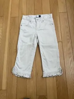 Gap Kids 裾フリル付きカプリパンツ　ベージュXS / 115 くらい