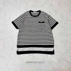 AMERICAN HOLIC/ボーダーニット/M/カジュアル/オーバーサイズのサムネイル