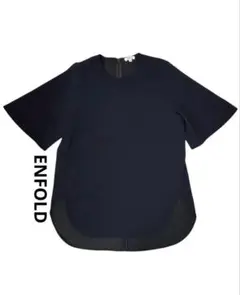 ENFOLD エンフォルド 半袖プルオーバー　ネイビー　38