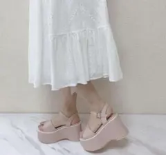 AnMlLLE 厚底 ウェッジソールサンダル ピンク 23.0〜23.5cmのサムネイル