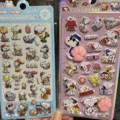 光る肉球シール　ぷくぷくシール　スヌーピーセット