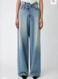 【美品】moussy CROSS WAIST WIDE ストレート サイズ1