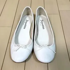 repetto ホワイトラメ バレエシューズ - メルカリ