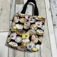 猫柄 スイーツ柄 ミニトートバッグ ハンドメイド