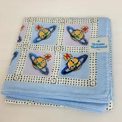 ✨極美品✨ヴィヴィアン ハンカチ ロゴ 総柄 ブルー 49cm レディース