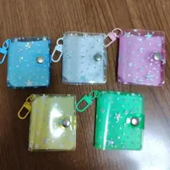 ミニ　シール帳　キーホルダー　５色セット