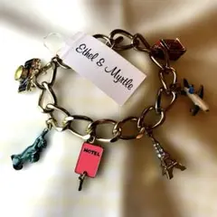 【美品・タグ付】Ethel & Myrtle トラベル チャームブレスレット 旅
