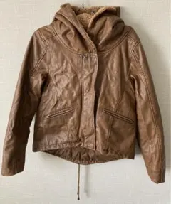 合成皮革　ライダース風ジャケット