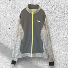 【フィラ FILA 】フルジップ ジャージジャケット グレー/迷彩柄 M