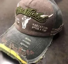 Genuine Goods キャップ ダメージ加工 チャコール 未使用