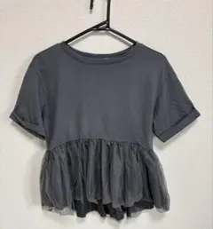 グレー チュニックTシャツ 半袖