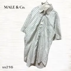 メイルアンドコー/半袖ボタンダウンシャツ/Ｌ/メンズ/白系/チェック柄/形状安定のサムネイル