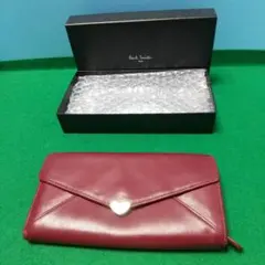 ポールスミス Paul Smith 二つ折り長財布 小銭入れあり ボルドー色