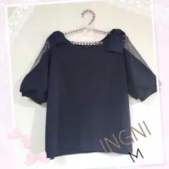 INGNI ️♡ レース袖 トップス ネイビー
