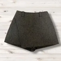 キュロット　ラップスカート　ショートパンツ　ブラウン1403T