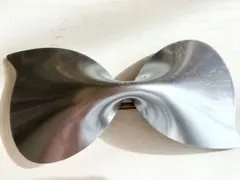 年代物 当時物 未使用 灰色 グレー ビッグ vintageリボンバレッタ髪飾り