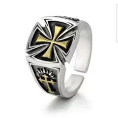 ヴィンテージアメリカン❗クロスシルバーリング❗メキシカン❗フリーサイズ❗★新品★