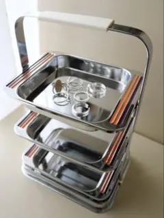 Vintage 3-Tier Metal Tray Rac