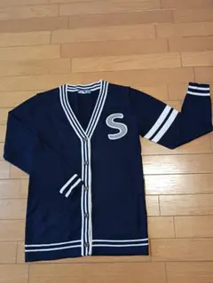 BEAMS HEART ネイビー V ニットカーディガン レディース　M程度