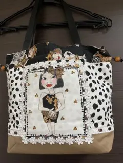 最終お値下げ-ロラライハリス ハンドメイド　巾着型手さげ　10-1