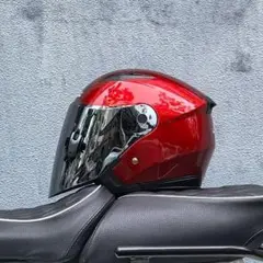 新入荷 バイク ダブルレンズ 内蔵サングラス ジェットヘルメット 艶