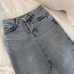 ZARA デニムスリット入りロングスカート　xs