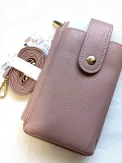 【新品未使用】スマホショルダーバッグ　ピンク　18×11