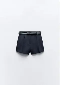 ZARA xsサイズ　ネイビーショートパンツ（ベルト無）