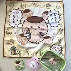 ちいかわ くりまんじゅう3点セットタオル　クリアポーチ　キーホルダー