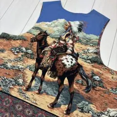 ビンテージ古着！ネイティブ・アメリカン リバーシブル プリント ベスト ビーズ