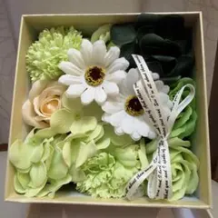 フラワーボックス アレンジメント シャボンフラワー造花 グリーン系