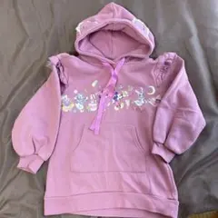 ミニーマウス・リボン付き・フード付きトレーナー・130㎝・エコネコ・しまむら。