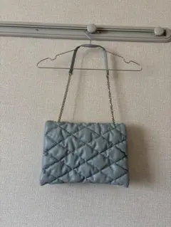ZARA キルティング ハンドバッグ ライトブルー